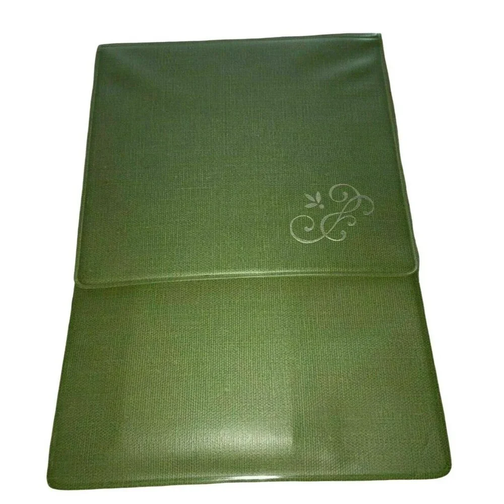 Vtg MCM Green Folding Address Book Notebook Phone Directory Memo Desk Pad Holder